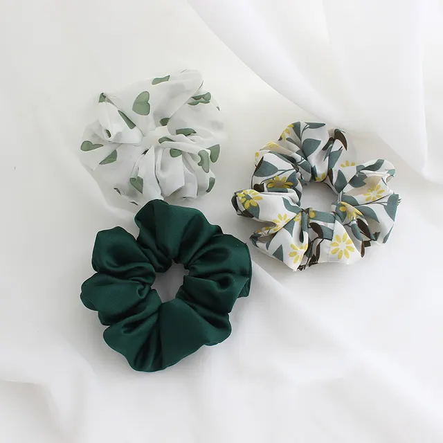 All match large intestine hair tie 3 piece set Green - Shop at LoveMi
