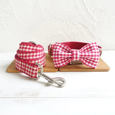 Pet Collar Bow Tie Set Leash Bowtie Collar Leash - Shop at LoveMi