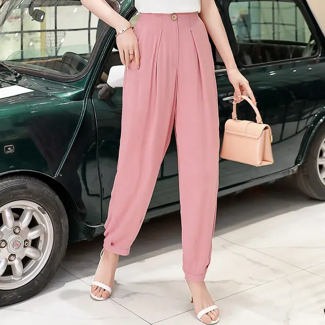 Cotton and linen solid color bloomers Pink - Shop at LoveMi