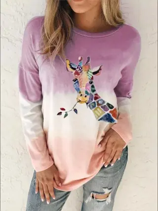 Women's long sleeve T-shirt - Purple