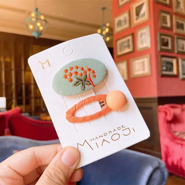 Girl's broken hair side clip Army Green Flower - Shop at LoveMi