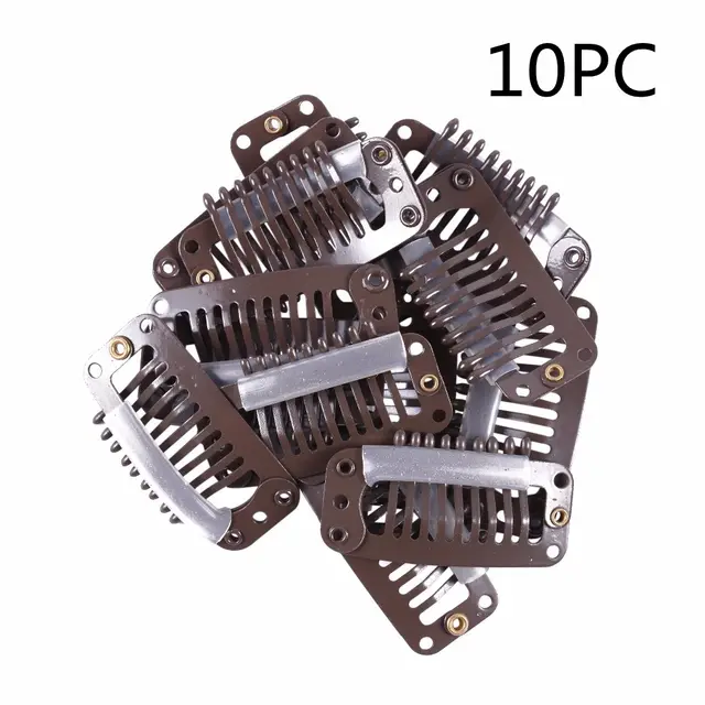 Stainless steel wig clip Brown 10Pc - Shop at LoveMi