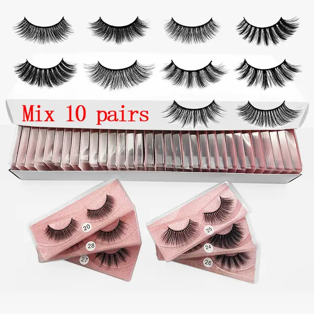 3d mink hair false eyelashes Pink - Shop at LoveMi