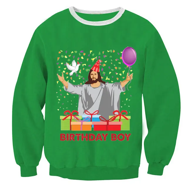 Loose sweater Christmas 3D digital printing round neck 5 Color - Shop at LoveMi