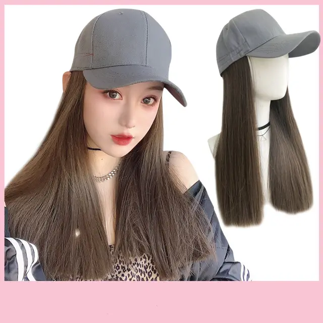 Cap with fake hair Cool Brown - Shop at LoveMi