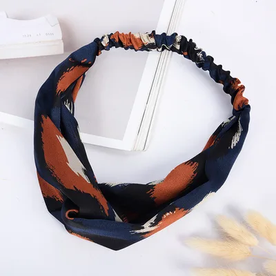 Elastic cross hair band Navy - Shop at LoveMi