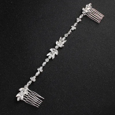 Crystal soft chain hair comb Silver - Shop at LoveMi