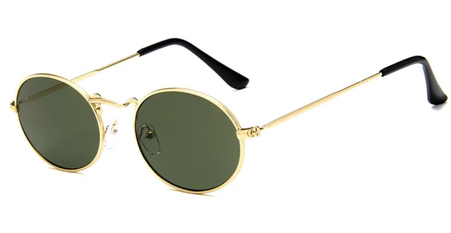 New trend retro sunglasses Gold Green - Shop at LoveMi