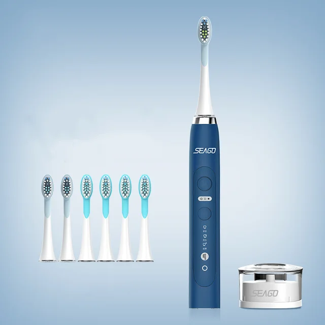 Adult Rechargeable Automatic Soft bristled Electric Toothbrush Blue - Shop at LoveMi