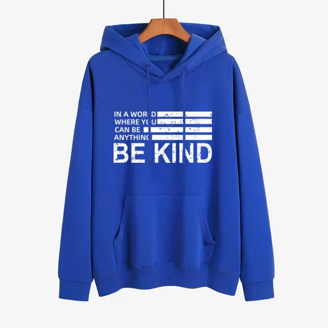 Women's Hooded Plus Fleece Sweater Royal Blue - Shop at LoveMi
