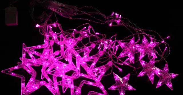 Festival Lantern Strings Window Decoration Props Lantern Light String Size Pentagram Light Curtain Light Pink - Shop at LoveMi