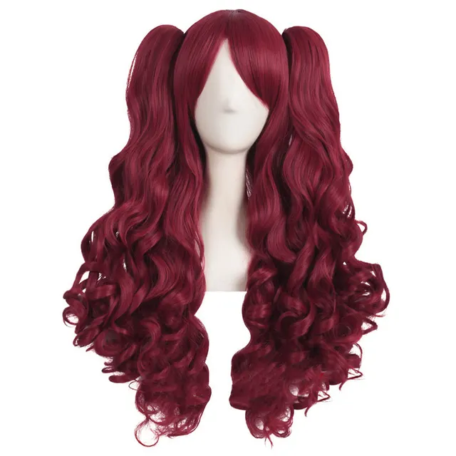 Big wave wig set double ponytail Crimson - Shop at LoveMi
