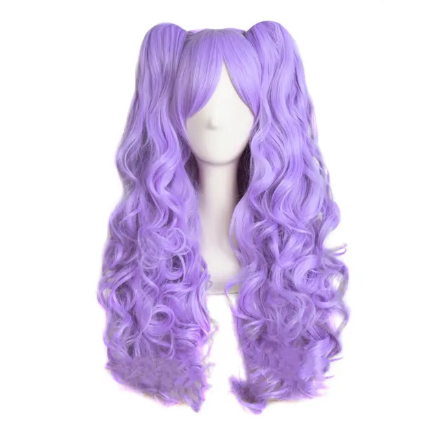 Big wave wig set double ponytail Light Purple - Shop at LoveMi