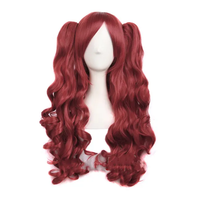 Big wave wig set double ponytail Red Copper - Shop at LoveMi