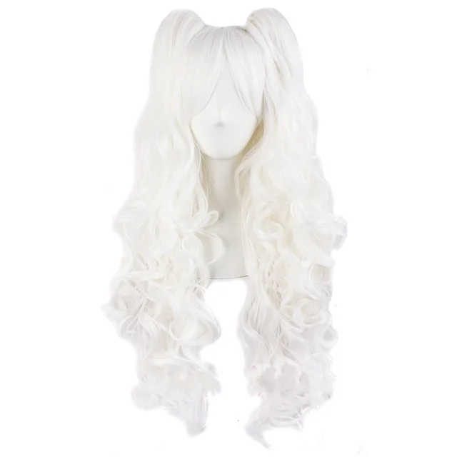 Big wave wig set double ponytail White - Shop at LoveMi