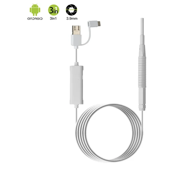3.9mm 3 in 1 visual earspoon endoscope camera Ear cleaner White - Shop at LoveMi