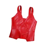V-neck slim small vest - Red