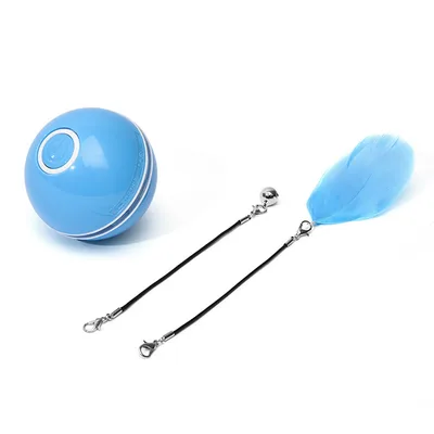 Colorful Smart Interactive Cat Toy with LED Light 360 Degree Self Rotating Ball Blue 2Pcs - Shop at LoveMi