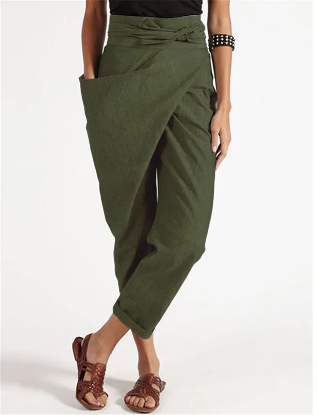 European and American cropped trousers Green - Shop at LoveMi