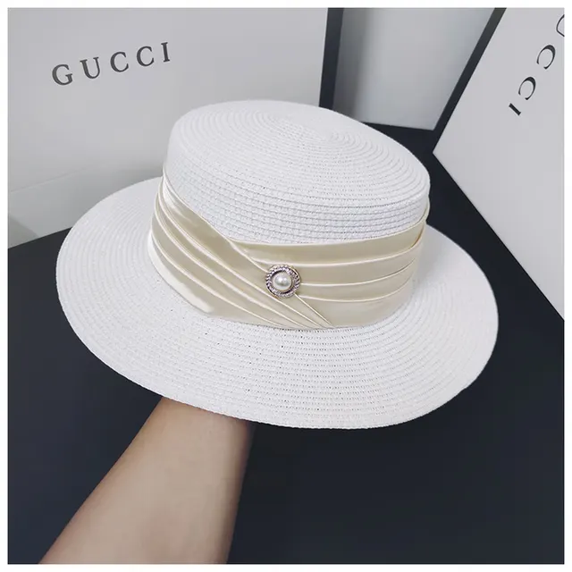 Flat top elegant British top hat White - Shop at LoveMi