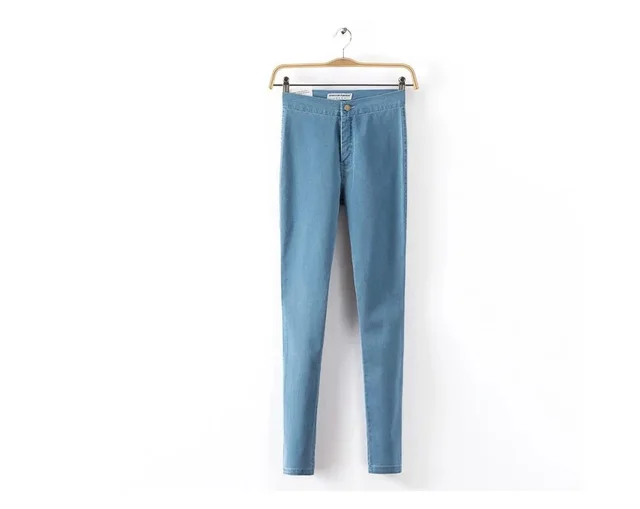 European and American women's stretch slim jeans women's slim feet pants pencil pants trousers Light Blue - Shop at LoveMi