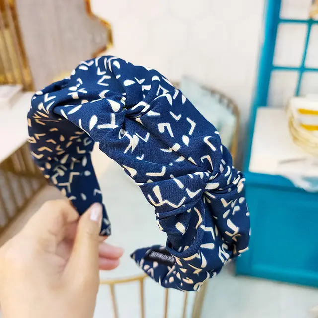 Pressed Hair Accessories Retro Style Female Headdress Navy - Shop at LoveMi