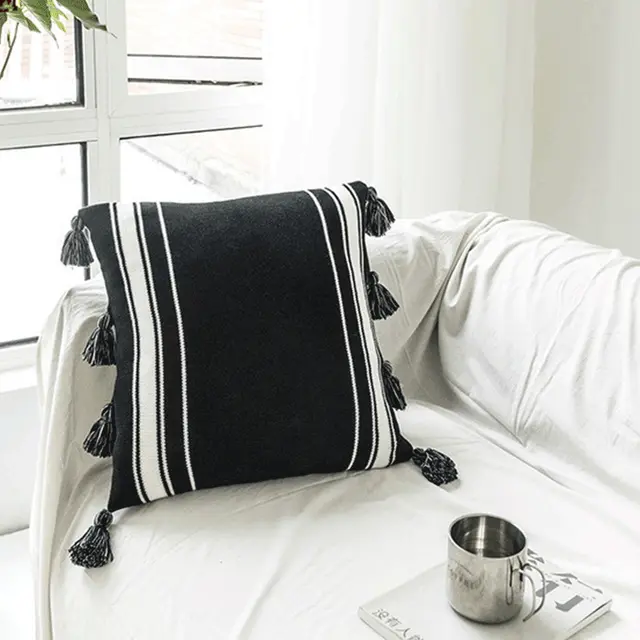 Black and white Moroccan style pillowcase Black - Shop at LoveMi