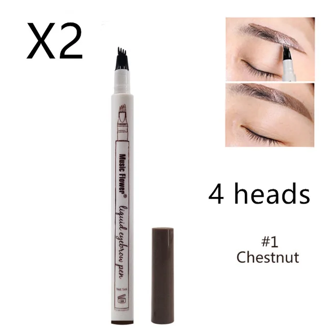 Three or four headed eyebrow pencils are waterproof and long lasting Chestnut - Shop at LoveMi