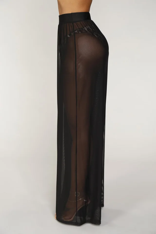 Sexy gauze wide leg pants Black - Shop at LoveMi