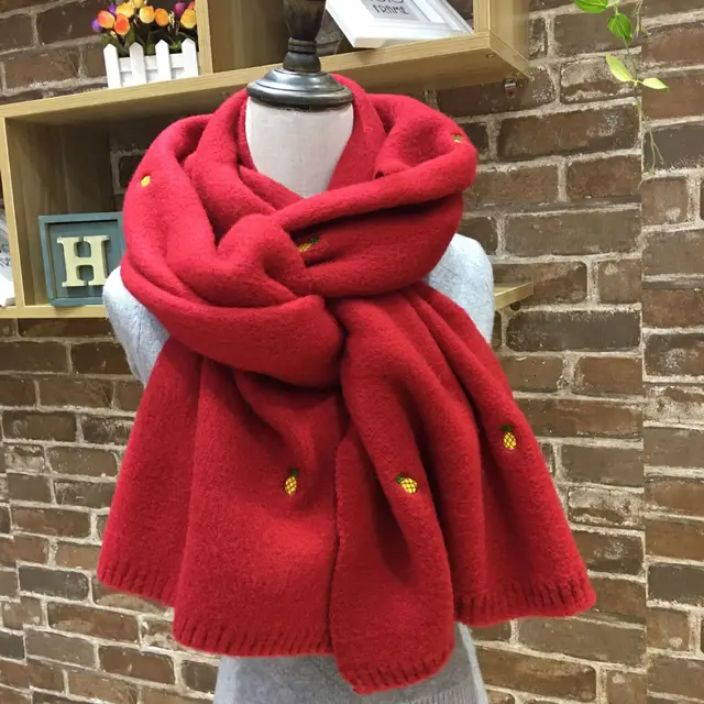 Pineapple wool scarf women Red - Shop at LoveMi