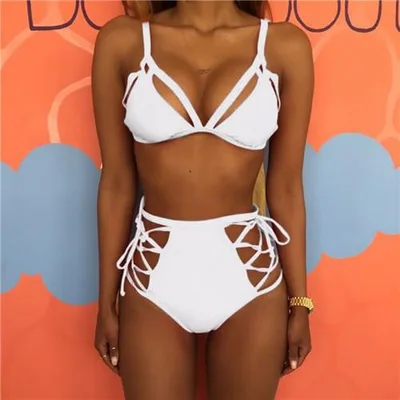 Multi string bikini White - Shop at LoveMi