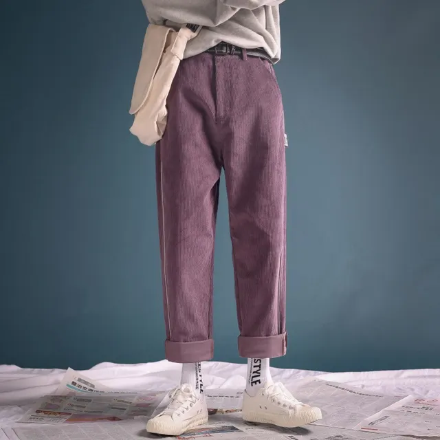 Corduroy warm trousers Purple - Shop at LoveMi