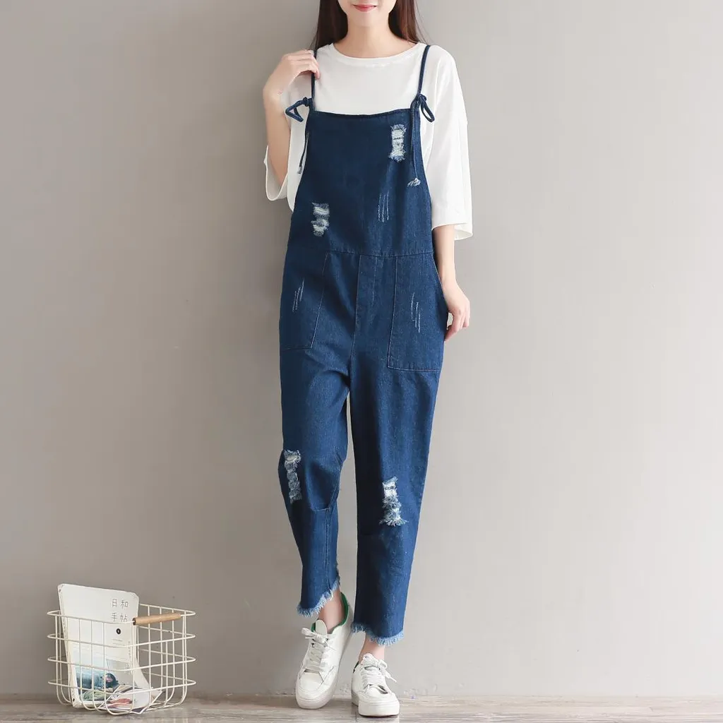 rand Jeans Women Jumpsuit Denim Romper Overalls - M1