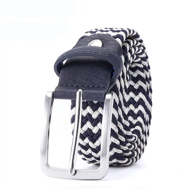 Needle buckle elastic elastic waistband Navy Blue White - Shop at LoveMi