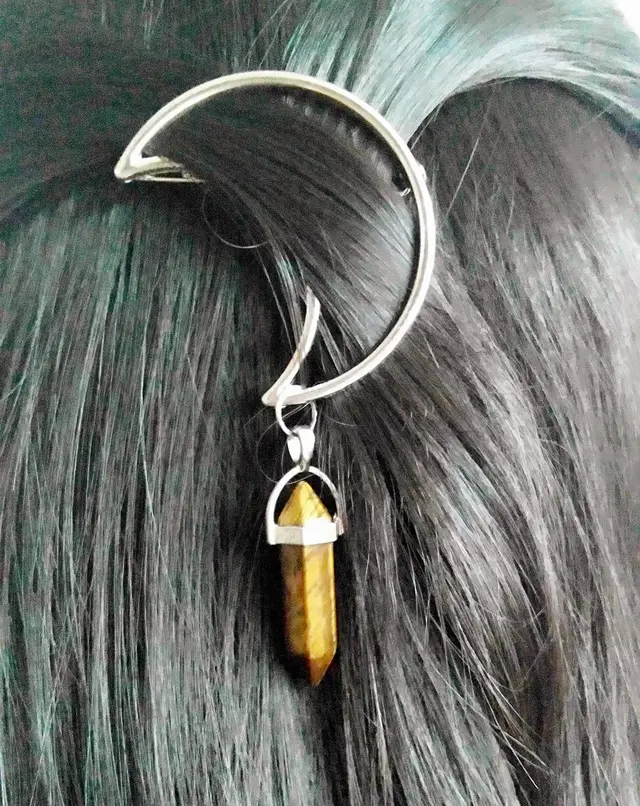 Moon hexagonal hairpin Gold - Shop at LoveMi