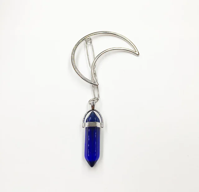 Moon hexagonal hairpin Navy Blue - Shop at LoveMi