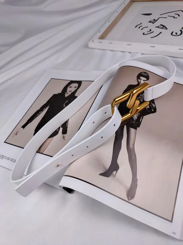 Versatile black leather belt White - Shop at LoveMi