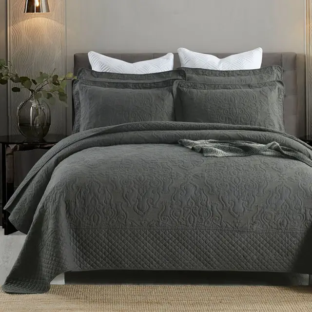 Three piece cotton bed Grey - Shop at LoveMi