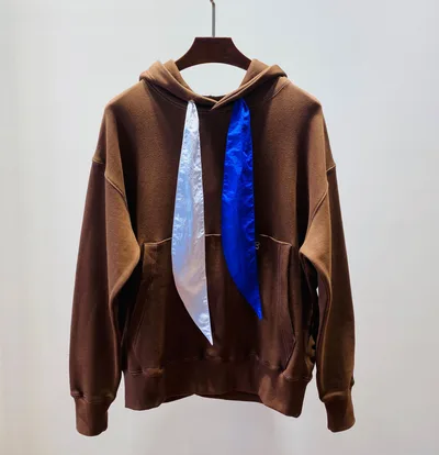 New autumn winter hooded silk wide loose sweater Coffee - Shop at LoveMi