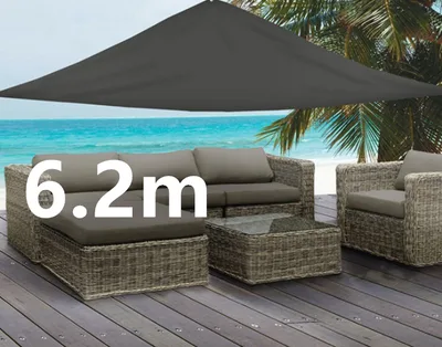 Outdoor Sun Shelter Waterproof Awning Triangle Tent Canopy Garden Beach Picnic Camp Shade Tarp Travel Awning Sunshade Gazebo 6.2M Triangle Grey - Shop at LoveMi