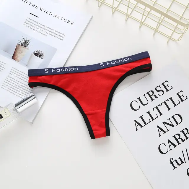 Women's cotton thong panties Red - Shop at LoveMi