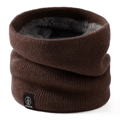 Knitted Wool Scarf Plain Weave Men's And Women's Warm Jacket Scarf Coffee - Shop at LoveMi