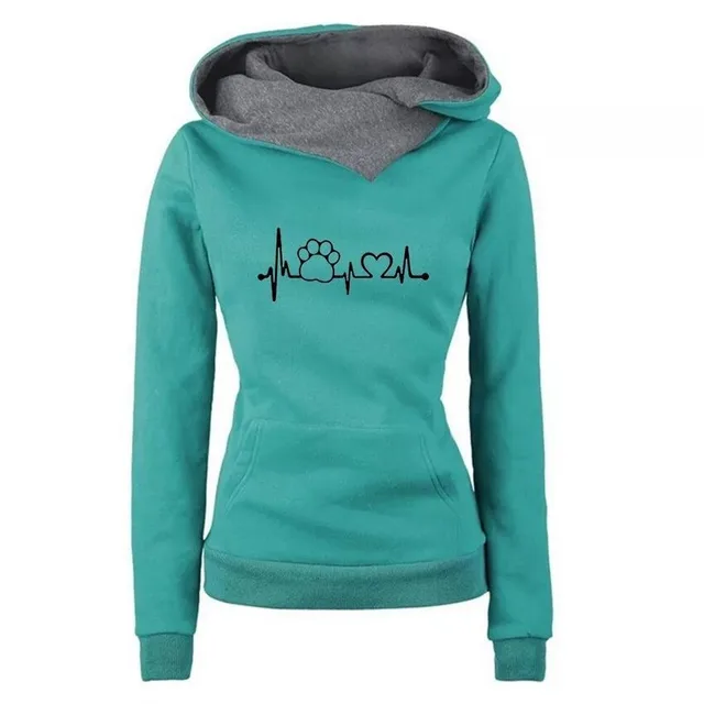 European and American Lapel Embroidered Hooded Sweater Green - Shop at LoveMi