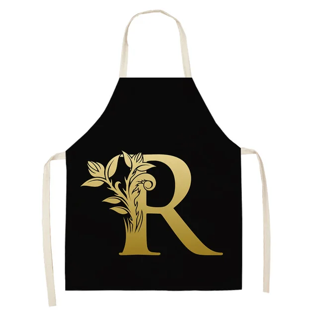 Letter series cotton and linen apron R - Shop at LoveMi