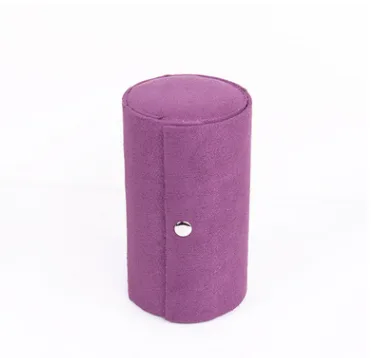 Flannel Cylinder Three layer Storage Jewelry Box Violet - Shop at LoveMi
