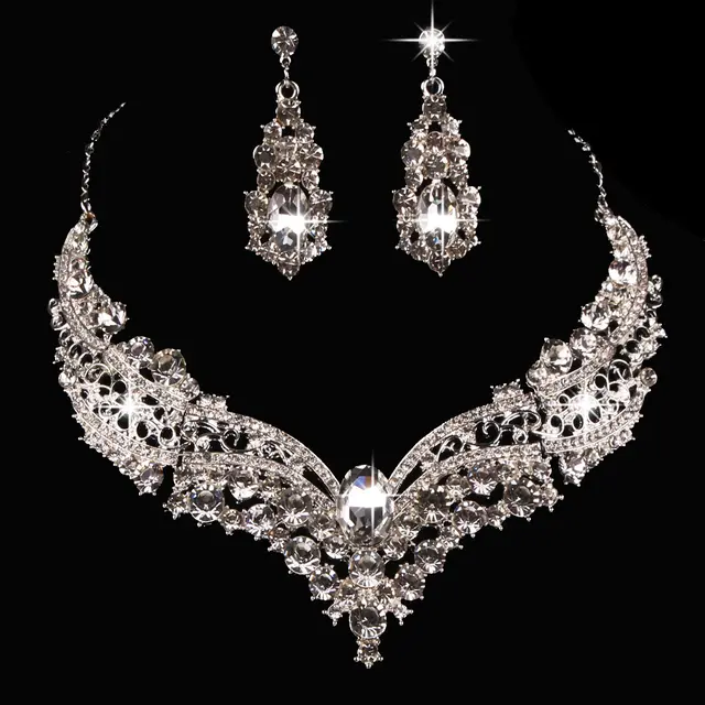 Necklace Alloy Diamond Large Crystal Jewelry Set Default - Shop at LoveMi