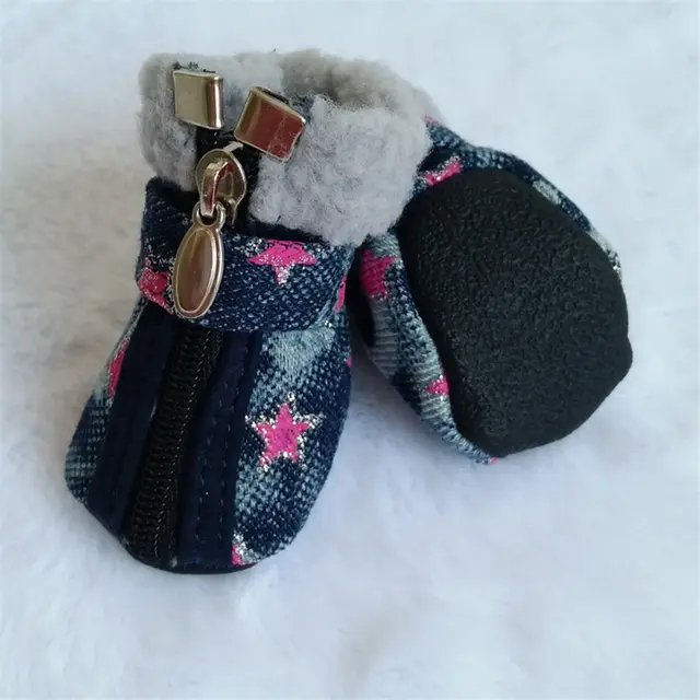 Teddy VIP denim dog shoes Pink Star - Shop at LoveMi