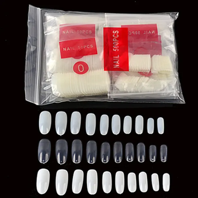 Transparent round nail Natural 500 Pcs - Shop at LoveMi