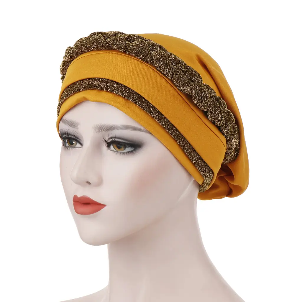 Milk silk can hide hair turban hat - Ginger