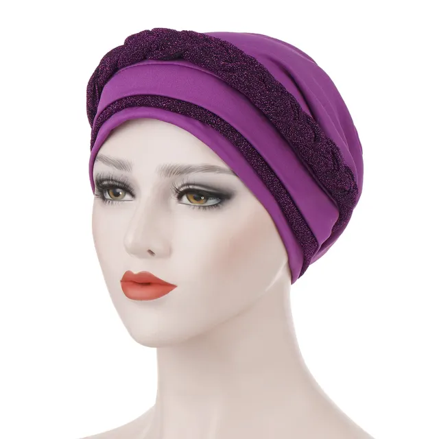 Milk silk can hide hair turban hat Purple - Shop at LoveMi